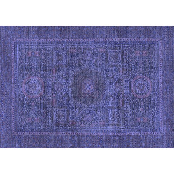 Ahgly Company Indoor Rectangle Abstract Blue Modern Area Rugs, 2' x 4'