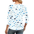 thumbnail image 3 of Xuyuer 3/4 Length Sleeve Womens Tops Casual V Neck Shirts Soft Basic Tees Business Work Blouses Floral Printed Cute Tunic Tops, 3 of 6