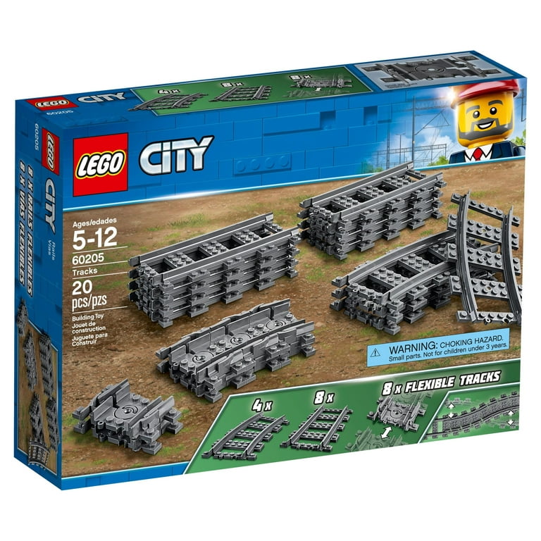 LEGO City Tracks 60205 - 20 Pieces Extension Accessory Set, Train Track and  Railway Expansion, Compatible with LEGO City Sets, Building Toy for Kids