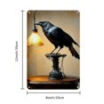 thumbnail image 2 of Room Decor 8x12 Inch Metal Crow Art Decor with Warm Glowing Light - Ideal for Modern Home or Office, Unique Iron Gallery-Quality Wall Accent, Commercial Decor Item|Industrial Charm Light, 2 of 8