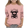 thumbnail image 2 of Lovzfmll T-Shirt Graphique à Manches 3/4 pour Enfants, Col Rond Décontracté, Style Col Rond pour Petites Filles 9-10 Ans, 2 of 4