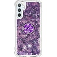 thumbnail image 2 of Glitter Clear Sparkly Bling Case for Samsung Galaxy A54 5G for Women Girls, Flowing Liquid Quicksand Cover with Diamond Ring Holder Case for Samsung Galaxy A54 5G  Purple, 2 of 14