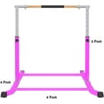 thumbnail image 4 of Enhance gymnastics skills with our 3-5FT height adjustable kip bar! Professional-grade, curved legs, cushioned high bar, 300 lbs capacity. Perfect for juniors. Get yours in Pink!, 4 of 5