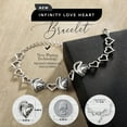 thumbnail image 2 of Leafael Infinity Love Heart Link Bracelets, Crystal Bracelet for Women, Silver Tone Jewelry Gifts for Her, Healing Stone for Protection, Crystal Black, 7-inch Chain and 2-inch Extender, 2 of 6