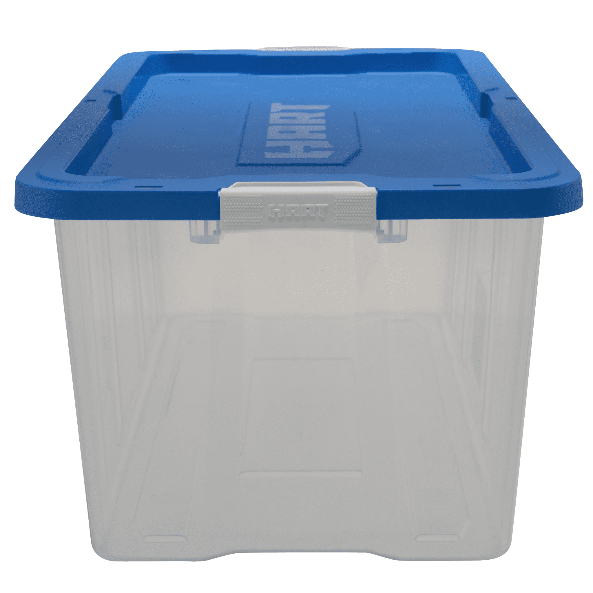 HART 160 Quart Latching Plastic Storage Bin Container, Clear, Set of 3