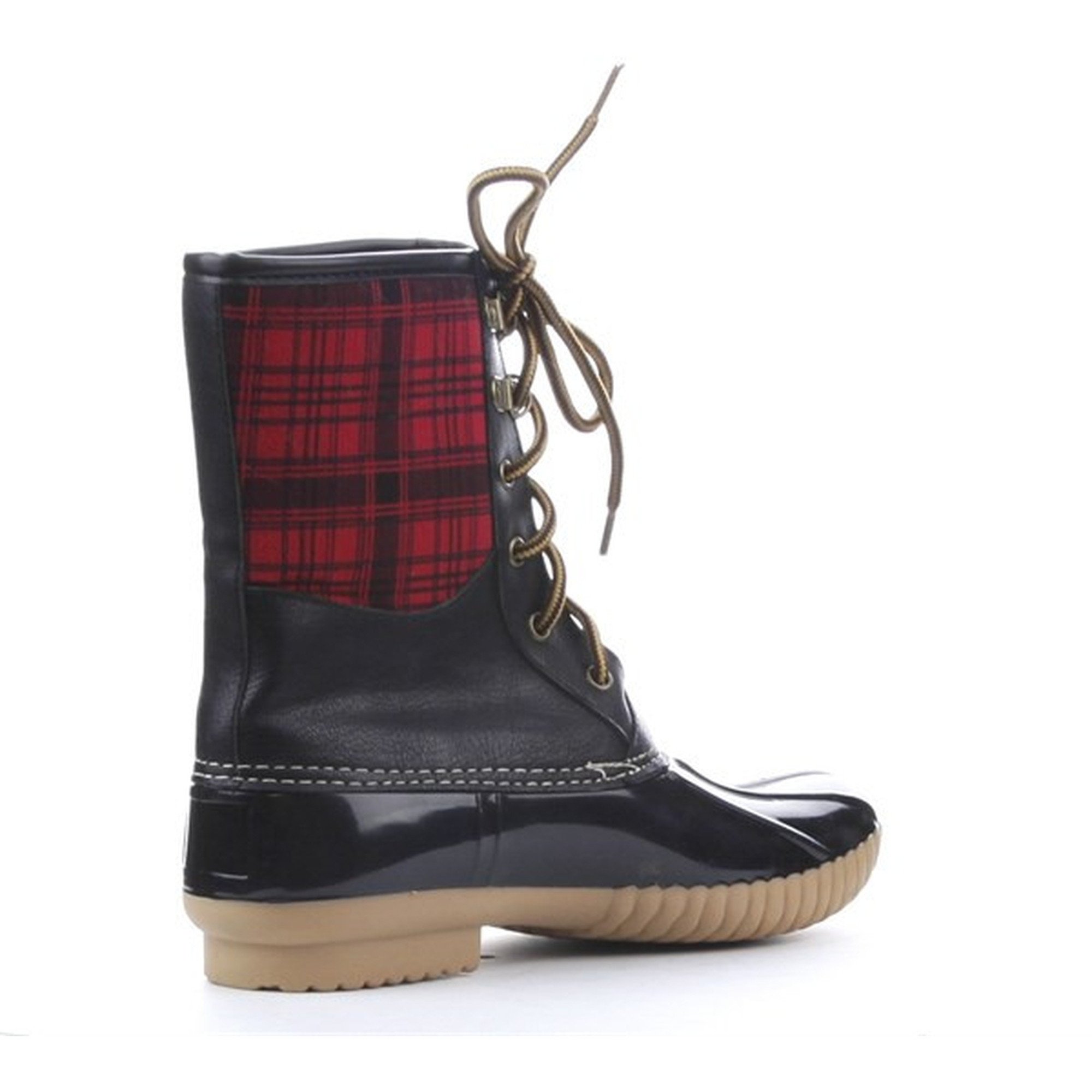 Ladies Plaid Duck Boot, Black