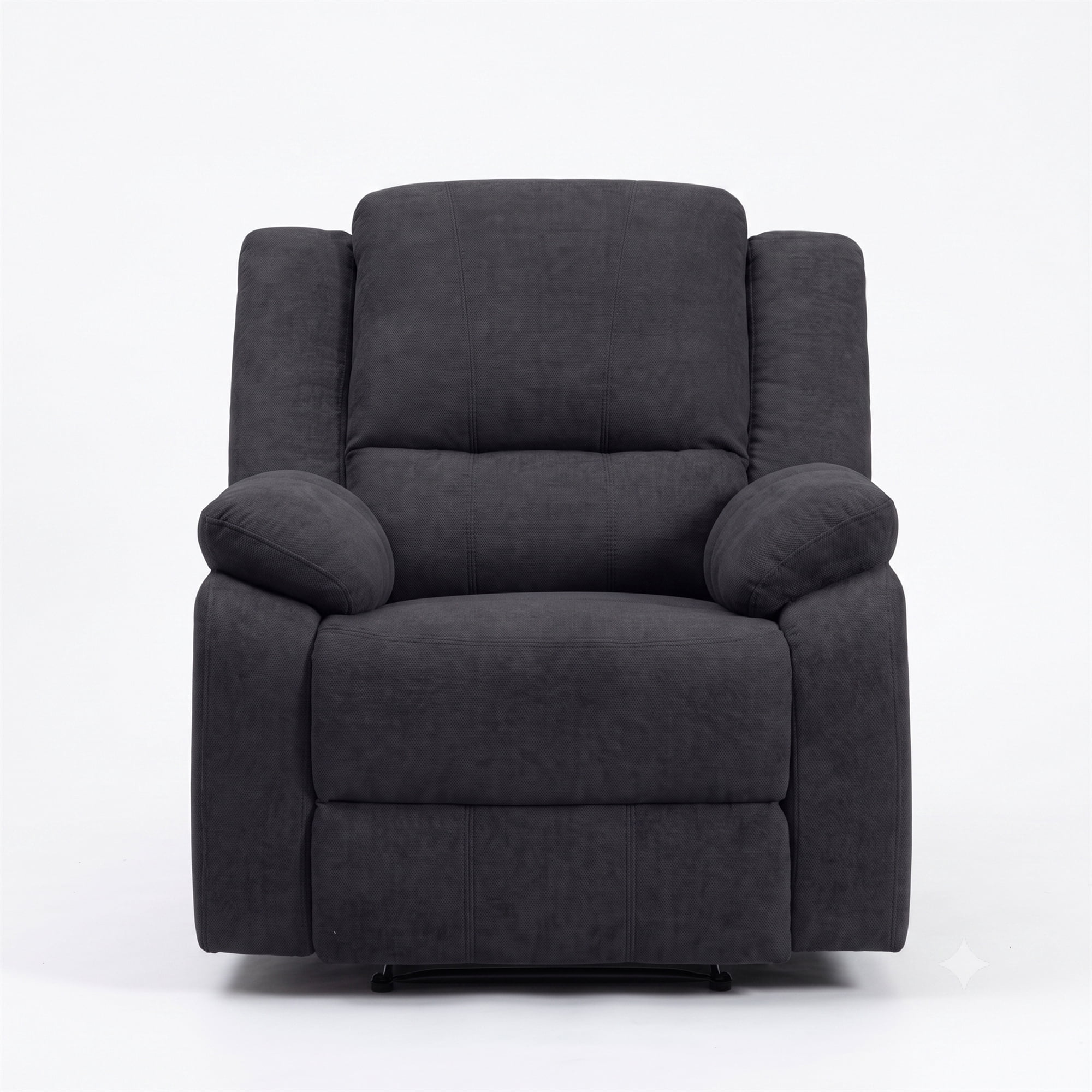 Black 3-Piece Reclining Sofa Set - 3-Seat Couch, Loveseat & Single Recliner