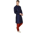 thumbnail image 3 of Mens Silk Blend Indian Wear Basic Solid Kurta Churidaar Mens Silk Sherwani, 3 of 4