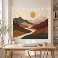 thumbnail image 5 of Modern Rustic Mountain Forest Geometric Landscape, Peaceful Mountain Lake Scene, Warm Flannel Blanket for Cabin and Lodge, Outdoor Lovers Camping Gift, Artistic Home Decor, 5 of 7
