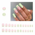 thumbnail image 1 of Pure Desire Style Wearing Green False Nails Medium And Long Square Simple Style Nails Easy To Wear 2ml, 1 of 1