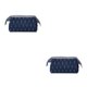 thumbnail image 4 of Minnieouse Bolso compacto y práctico impermeable para todos los elementos esenciales de belleza, bolsa de maquillaje portátil para mujer, pluma pluma azul marino 2Conjunto, 4 of 6