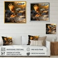 thumbnail image 4 of Designart "Golden Flight Of Yellow Parrots At Sunset I" Parrot Floater Framed Canvas Art Print, 4 of 5