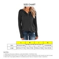 thumbnail image 4 of Las mujeres de manga larga Top cuello redondo túnicas Pullover Color puro con botones Casual Loose Fit, 4 of 4