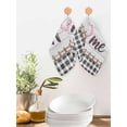 thumbnail image 2 of Spring Flowers Kitchen Dish Towels for Drying Dishes Set of 4, Farmhouse Watercolor Black Plaid Wood Grain Waffle Weave Microfiber Hand Tea Bathroom Towels Quick Dry & Absorbent Towel 12x12, 2 of 7