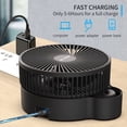 thumbnail image 4 of Fithood (ABC)10000mAh Battery Operated Oscillating Fan, 8 Inch Portable Foldaway Fan, Rechargeable Desk Fan with 20H Working Time, 3 Speeds, Height Adjustment, Super Quiet for Home, Camping, Tent, Tra, 4 of 5