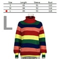 thumbnail image 5 of Womens Long Sleeve Striped Rainbow Striped Top Turtleneck Knitted Sweater Jumper Shirt, 5 of 5