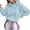 Blue, variant on Fiaer Womens Sweatshirts Quarters Zip Pullovers V-Neck Long Sleeve Lapel Collared Solid Color Trendy Tops Yellow S