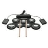 Compact Size USB Roll-Up Silicon Drum Set Digital Electronic Drum Kit 7 Drum Pads with Drumsticks Foot Pedals for Beginners Children Kids