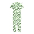 thumbnail image 5 of Aueoeo Women's Sleepwear Capris Printed Pajama Sets Short Sleeve Two-Piece Pjs V Neck Tops & Capris Pants with Pockets Green L, 5 of 5