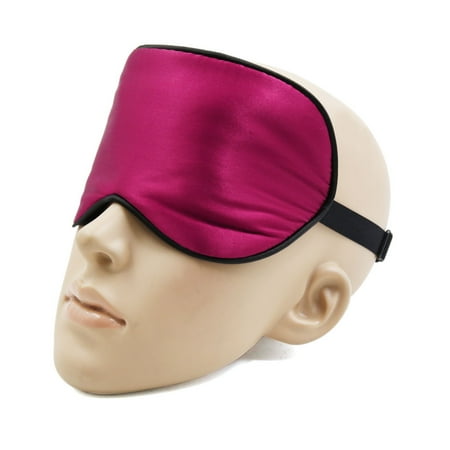 Travel Soft Silk Eye Mask Rest Sleep Shade Cover Blindfold Fuchsia
