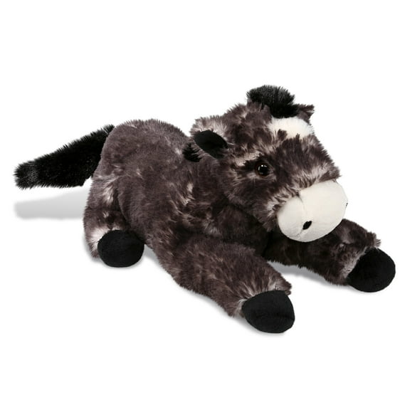DolliBu Horse Stuffed Animal - Soft Black Huggable Lying Horse Plush, Adorable Playtime Horse Toy for Boys and Girls , Cute Farm Animal Plush Toy Horse Gift for Kids and Adults - 10.5 Inches