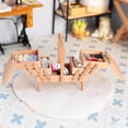 thumbnail image 5 of Caja de suministros de costura antigua de varios pisos de madera en miniatura 1:12 con tijeras de aguja herramienta para tejer T, 5 of 5