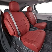 EKR Custom Fit Sienna Car Seat Covers for Toyota Sienna 2021 2022 2023 2024 2025 XLE,XSE,Limited,Platinum,Woodland Edition,7 Seat,Three Row,Full Set Leather(Burgundy)