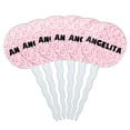 thumbnail image 1 of Angelita Cupcake Picks Toppers - Set of 6 - Pink Speckles, 1 of 1