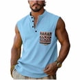 thumbnail image 3 of BRGZLK Men's Tank Tops Casual Fashion Sports Print Undershirts Summer Sleeveless Workout Gym Shirts with Button Up Pocket, 3 of 7