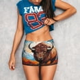 thumbnail image 3 of Rateoe Oil Painting Style Iceberg Yak Printed Power Workout Shorts for Women Tummy Control Squat Proof Ribbed Thick Seamless Scrunch Active Short-XX-Large, 3 of 8