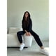 thumbnail image 5 of Conjunto de Chándal de 2 Piezas para Mujer, Sudadera de Larga con Cremallera y Pantalones de Chándal de Pierna , Conjuntos de Estar por Casa, Otoño Negro M, 5 of 7