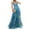 #022 Blue, variant on Women's Floral Tulle Wedding Guest Dress Spaghetti Straps V Neck A Line Formal Colorful Cocktail Maxi Dresses Yellow S