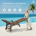 thumbnail image 3 of SERWALL Patio Chaise Lounge Chair Set of 2, 78'' Long 5-Positions Adjustable HDPE Outdoor Lounge Chair Brown, 3 of 9
