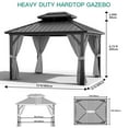 thumbnail image 6 of Luku 10x12FT Outdoor Hardtop Gazebo with Galvanized Iron Roof, Sturdy Aluminum Frame, Netting & Curtains, Wind Snow Resistant Permanent Gazebo for Patio, Lawn, Pool, Deck, 6 of 8