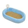 thumbnail image 2 of Cama ovalada para gatos, rascador, protector de muebles con pelota, juego de persecución, sofá, juguetes de entrenamiento, tablero rascador para gatos Azul, 2 of 8