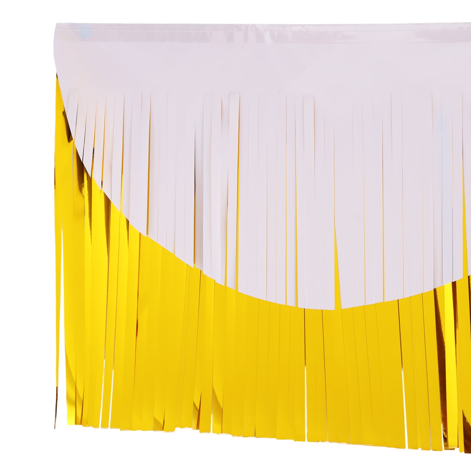 2 Count, Gold: 9.1 FT (2.8 M), White: 13.1 FT (4 M), Gold/White Foil Fringe, Banners, by Way To Celebrate