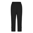 thumbnail image 7 of Hurxie Capris for Seniors Stretchy Buttery Soft Capri Leggings Athletic Workout Cropped Elastic High Waisted Yoga Pants Black,L, 7 of 7