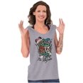 thumbnail image 3 of No Regrets Skull Snake Rose Tattoo Plus Size Graphic Tank Top Brisco Brands 3X, 3 of 5