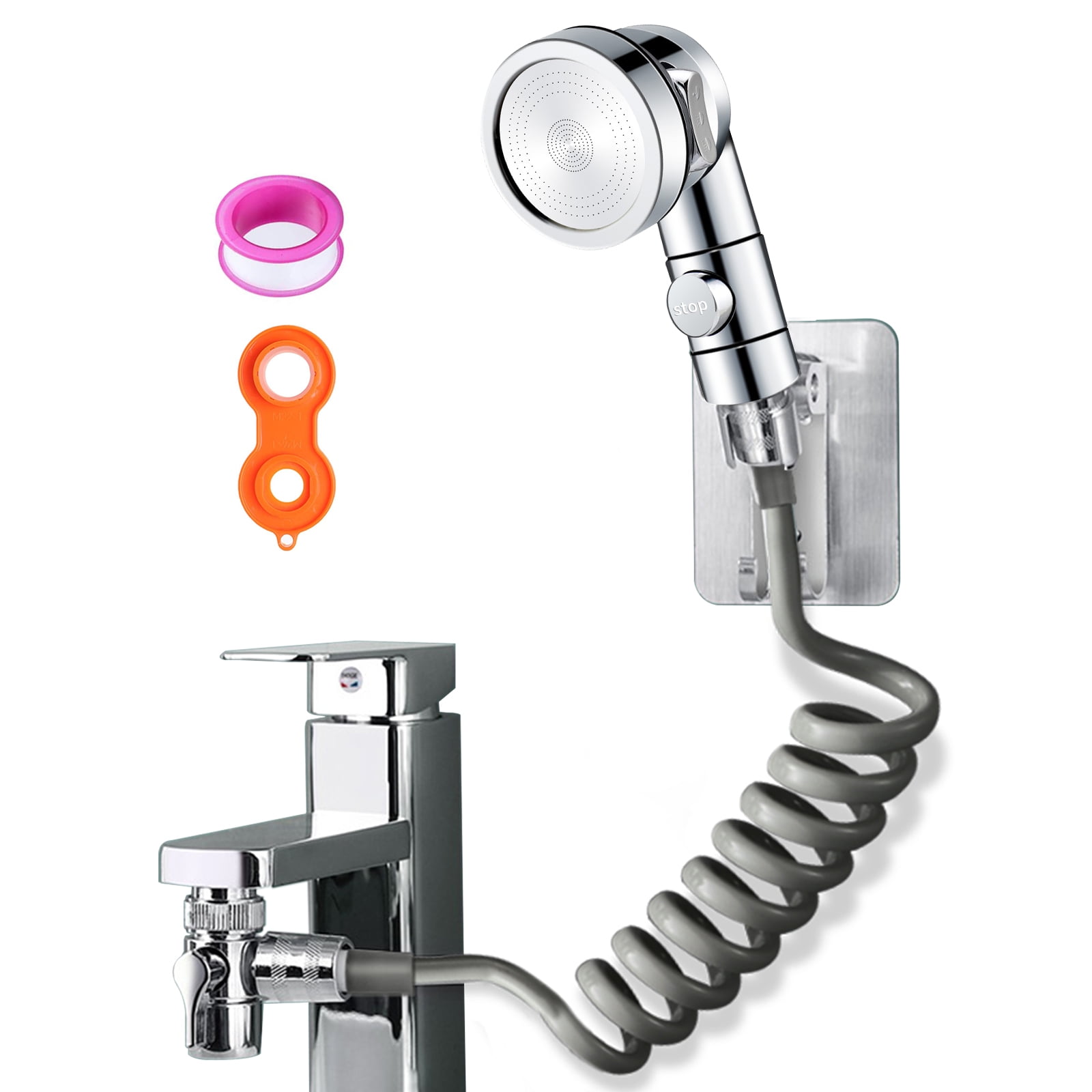 Hand Shower Sink Faucet Hose Sprayer for Hair Washing, Bathroom Sink