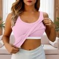 thumbnail image 3 of Womens Tank Tops with Built in Bras Stretchy Ribbed Scoop Neck Slim Fit Padded Sleeveless Shirt Basic Tanks, 3 of 8