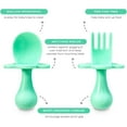 thumbnail image 3 of Grabease Baby Plates and Bowls Set - Essential Baby-Led Weaning Supplies for Portion Control and Self-Feeding - Suction Bottoms 4 Piece Set, BPA and Phthalates-Free, Mint, 3 of 9