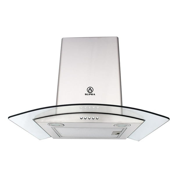 Campana Supra Cristal Curvo de 60 cm Acero Inoxidable