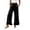 Black, variant on Women's Casual Pants Casual Flared Cropped with Ruffle Hem Summer Wide Leg Trousers Comfortable Loose Fit Bottoms Dress Slacks for Women