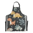 thumbnail image 6 of Yayeee Chief Kitchen Apron with Pockets for Cooking Water Resistant Unisex Adjustable Neck Strap, Orange Dinosaur, 6 of 7