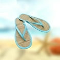 thumbnail image 2 of Women's Lightweight Flip Flops Bamboo Woven Non-Slip Beach Sandals Summer Indoor Outdoor, 2 of 4