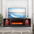 thumbnail image 2 of MELLCOM 70" Fireplace TV Stand with 36" Electric Fireplace, Entertainment Center with Adjustable Glass Shelves for TVs up to 70", for Living Room, Black, 2 of 10