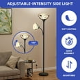 thumbnail image 3 of ModFusion Floor Lamp with Dual lampshades & Durable Iron & Glass, Black, 3 of 9
