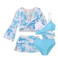 thumbnail image 2 of hengsof Girls 4 Piece Swimsuit Set Fashion Tank Top Crop Top Sunscreen Cover Up Swim Skirt Shorts Summer Beach Outfit for Kids Ages 8-12, 2 of 7