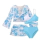 thumbnail image 1 of Traje de Baño de Falda de Cintura Alta Conjunto de Traje de Baño Dividido Impreso de Niñas con Cubierta de Protección Solar Camisola Falda de Baño Y Pantalones Set de Cuatro Piezas, 1 of 7