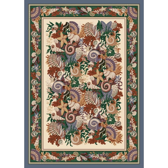 Milliken Seasonal Inspirations Area Rug Neptune 02000 Opal Sea Shells Beach 2' 8" x 3' 10" Rectangle